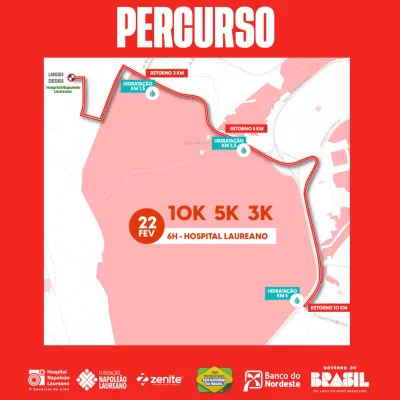 PERCURSO DA 5ª CORRIDA CONTRA O CÂNCER - 2026 É OFICIALMENTE LIBERADO